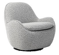Стильне сучасне м'яке крісло поворотне Калисто сіре для відпочинку, дому, вітальні, спальні VetroMebel
