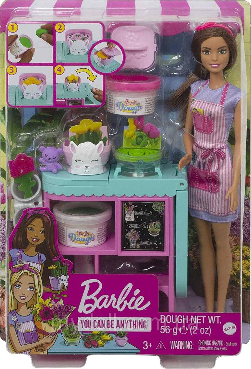Ігровий набір Барбі Лавочка флориста серії "Я можу бути" з брюнеткою GTN59 Barbie Florist Brunette Оригінал