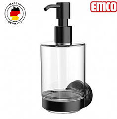 Чорний настінний дозатор для мила Emco Round black Німеччина