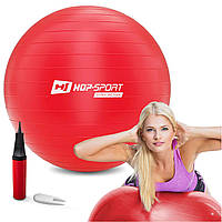 Фитбол для фитнеса и йоги Hop-Sport 55 cm красный + насос