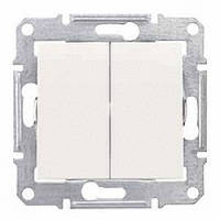 Вимикач Schneider-Electric Sedna 2-клавішний слонова кістка ( SDN0300123 )