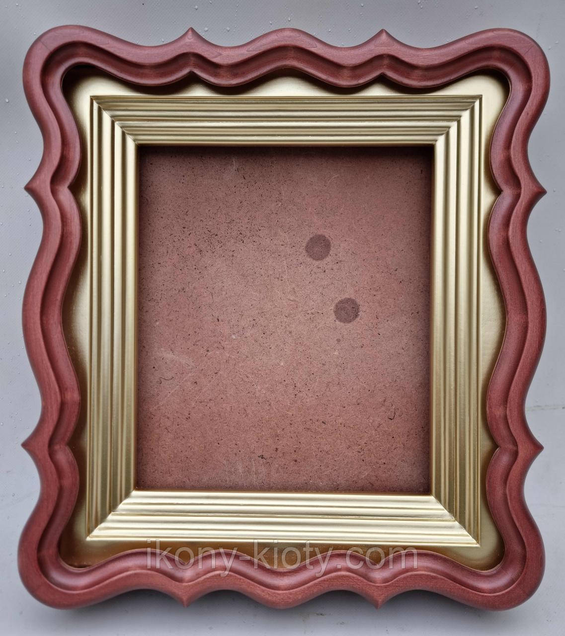 Фігурний кіот для ікони з внутрішньою дерев'яною рамою під золото, фото 1