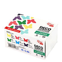 Набір акрилових фарб для декору матовий 6 пастельних кольорів по 20 мл Rosa Talent, 90747130