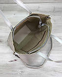 Женская сумка Дарина с шипами серебро, фото 4