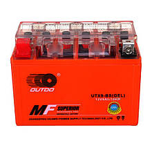Мотоакумулятор OUTDO UTX9-BS GEL, 12V 9 Ah (150 х 87 х 105), Orange, Q8