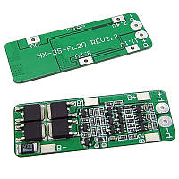 BMS контроллер заряда-разряда 3-х Li-Ion 18650 HX-3S-FL20-A 11.1V-12.6V 15A