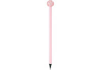 Олівець чорнографітний HB з акриловою сяйливою прикрасою, рожевий корпус