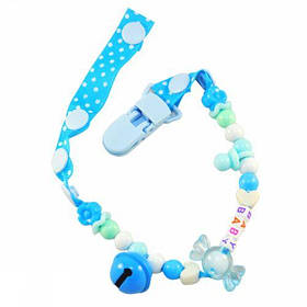 Кліпса для пустушки з дзвіночком, блакитний [tsi148521-TSI]