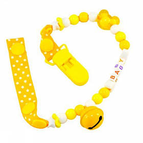 Кліпса для пустушки з дзвіночком, жовтий [tsi148524-TSI]