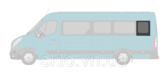Бічне скло Nissan NV400 (10-) Заднє салонне Ліве Праве на Довгу базу (Ніссан НВ400)