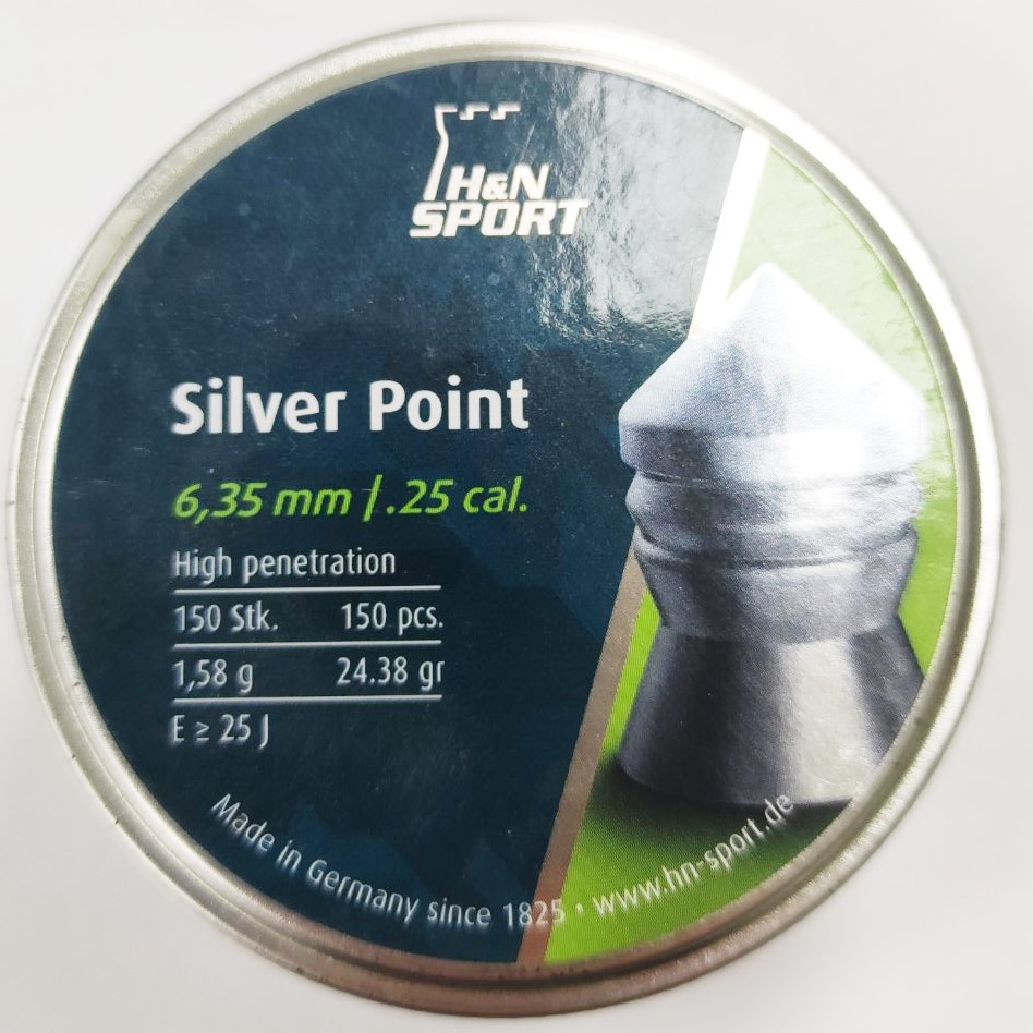 Кулі пневматичні H&N Silver Point 6.35 mm , 1.58 г, 150 шт/уп.