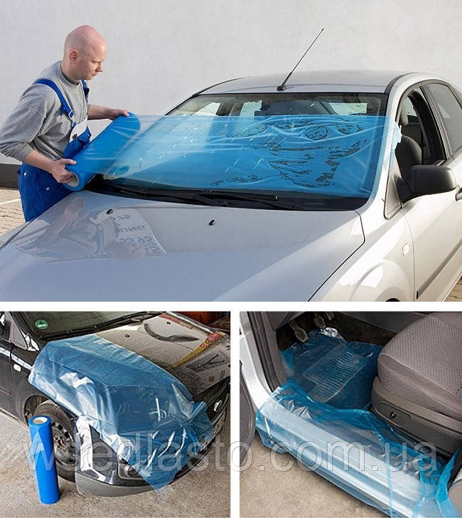 Захисна плівка самоклеюча SERWO 0,9х100м синя, фото 1