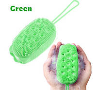 Силіконова щітка мочалка мильничка Silicone Bath Brush Green