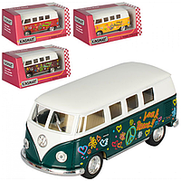 АВТОБУС KT 5060 WF метал, інерція, 13 см, з малюнком, відчиняються двері, гумові колеса, 4 кольори.
