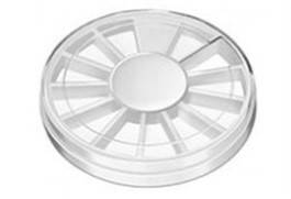 Контейнер карусель для страз, для бисера, маленькая белая 12 ячеек, круглий міні органайзер