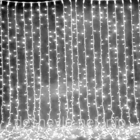 Водоспад 3*2 760 LED лампочок. Холодний колір