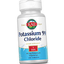 Калій KAL Potassium 99 Chloride 100 tab, фото 4