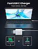 Мережевий зарядний пристрій UGREEN USB C 36 Вт двопортовий блок живлення PD 3.0 і QC 3.0 White (CD170), фото 4