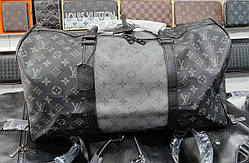 Дорожня сумка Louis Vuitton monogramm Луї Віттон монограм чорна, сумки дорожні 13 років, вітон, сумка з принтом