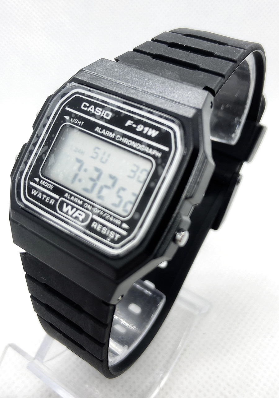 Годинники чоловічі наручні електронні CASIO (Касіо) F-91W Чорні ( код: IBW821BO )