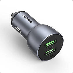 Автомобільний зарядний пристрій для телефону UGREEN CD213 36W 2xUSB QC 3.0 3A Car Charger Dark Blue (CD213)