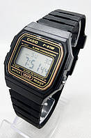 Часы мужские наручные электронные CASIO (Касио) F-91W Черные ( код: IBW821BY )