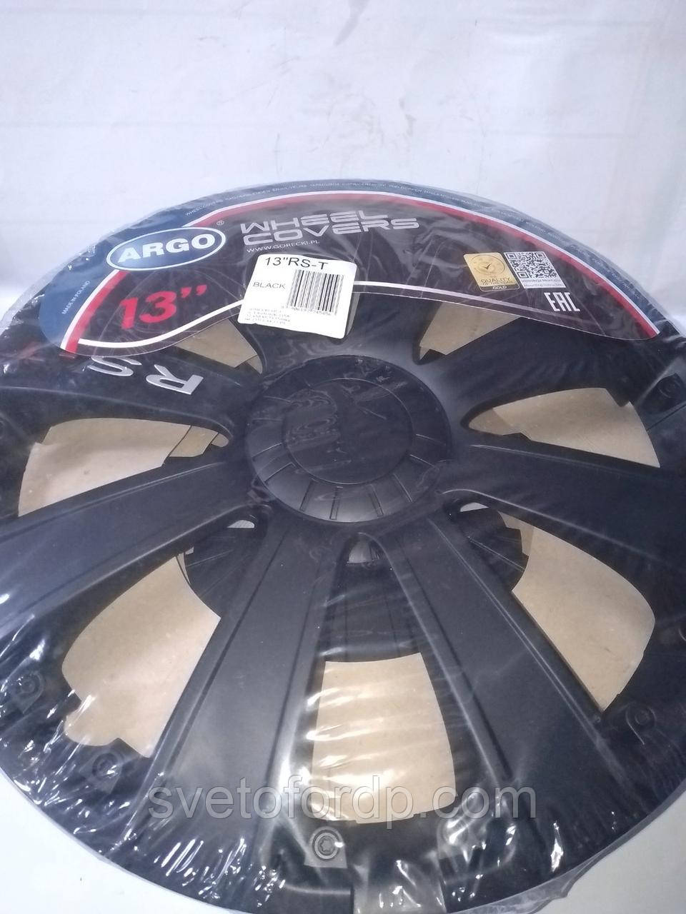 Ковпаки автомобільні R13" RST Black чорні комплект 4 штуки Argo, фото 1