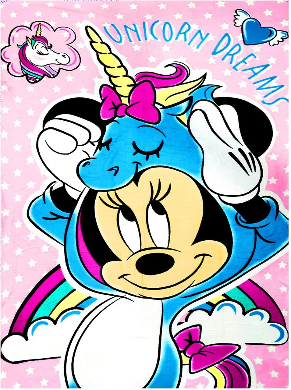 Дитячий флісовий плед Disney Мінні Маус "Піжамна вечірка" 100х150 для дівчинки, фото 1