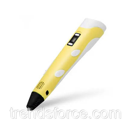 3Д-ручка з трафаретами 3D Pen-3 з Lcd дисплеєм Світ Фантазій у твоїх руках Жовта 199359, фото 1