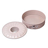 Роз'ємна форма Kamille KM-6023 Бежевий 26см Форма зі змінним дном Форма з антипригарним покриттям, фото 3