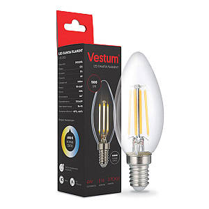 Світлодіодна філаментна лампа Vestum С35 Е14 4Вт 220V 4100К 1-VS-2305