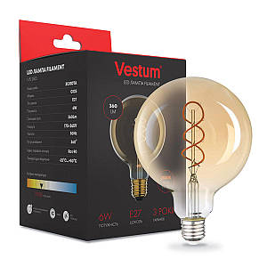 Філаментна лампа Vestum"вінтаж" golden twist G125  Е27 6Вт 220V 2500К 1-VS-2603