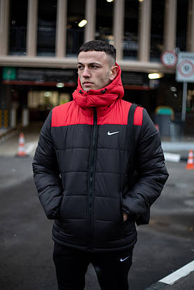 Комплект Куртка чоловіча Зимова Найк + утеплені штани. Барсетка Nike і рукавички в Подарунок., фото 2