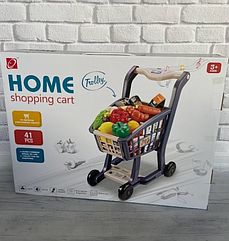 Дитячий візок для супермаркету з продуктами 41 предмет 668-101