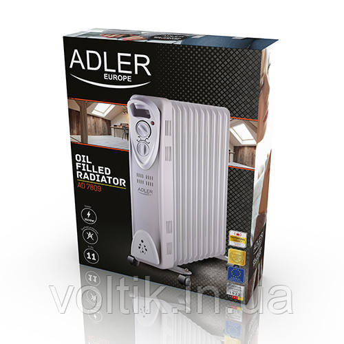 Надежный масляный обогреватель 11 секций Adler (Оригинал) Польша - фото 2 - id-p1276960627