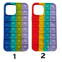Cиликоновый чехол-антистресс Pop it для iPhone 12 разноцветный