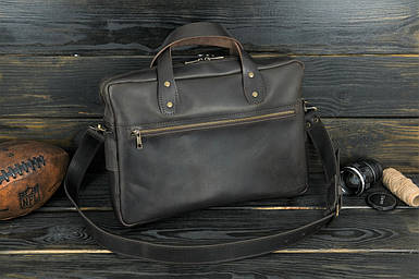 Чоловіча сумка Філіп з натуральної шкіри колір Шоколад