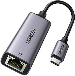 Провідний мережевий адаптер USB C - RJ45 Ethernet UGREEN Thunderbolt 3 ‎Grey (CM199)