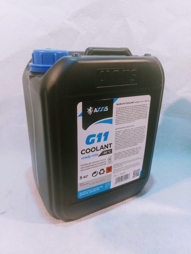 Антифриз BLUE G11 Coolant Ready-Mix -36 °C (синій) (Каністра 5 кг) AXXIS