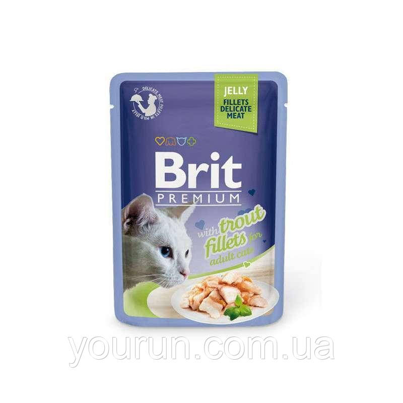 Brit Premium Cat pouch (Брит Премиум Кэт) - филе форели в желе (пауч)