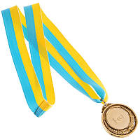 Медаль спортивная с лентой пластиковая FAME C-3042 золото