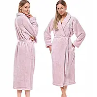 Теплый женский халат махровый длинный L&L 9141 MNK