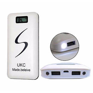 Power Bank S 30000mAh 3 USB white з LCD дисплеєм