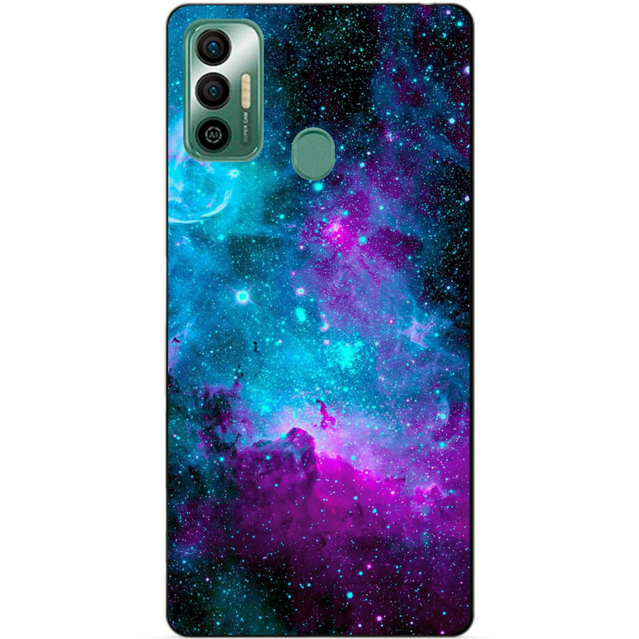Силіконовий бампер чохол для Tecno Spark 7 з малюнком Галактика