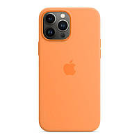 Чехол Силиконовый iPhone Айфон 13 Pro Max Про Макс Silicone MagSafe Магнитом (анимация)-Marigold Оранжевый