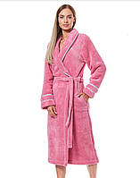 Теплий жіночий халат махровий довгий L&L 9141 MNK