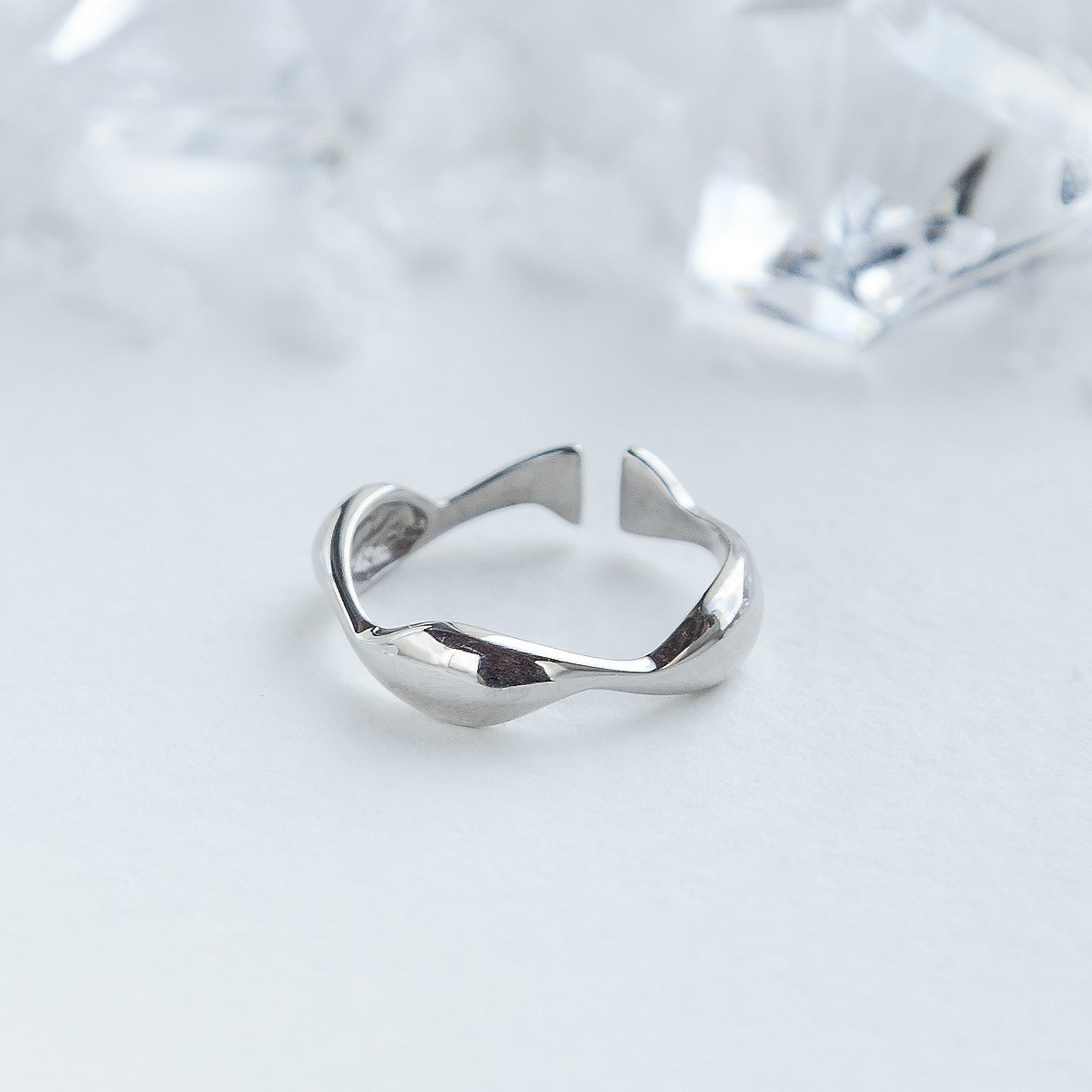 Срібна каблучка маленький Всесвіт на фалангу без камінців, фото 1