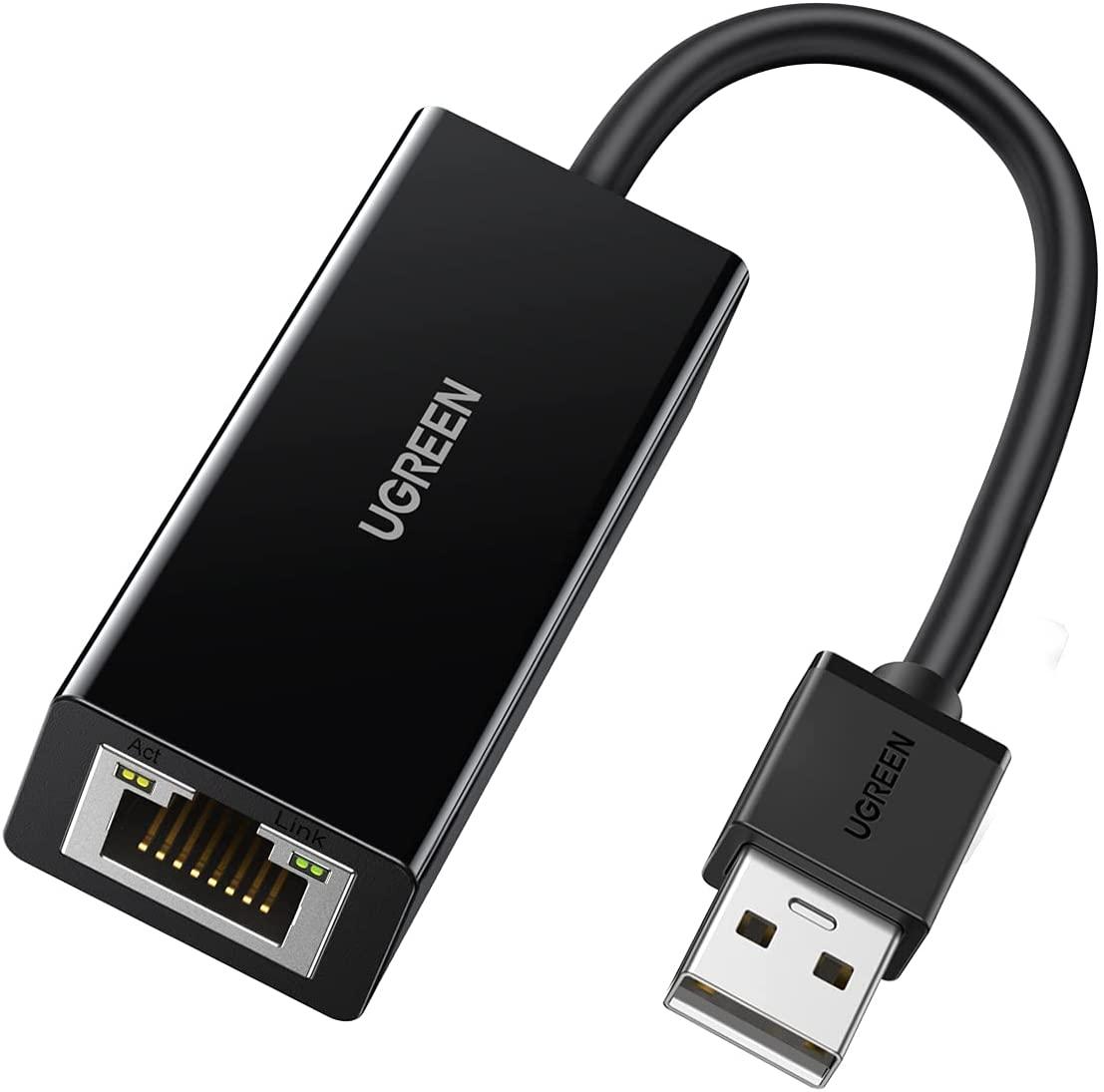 Провідний адаптер UGREEN USB 2.0 - 10 100 Network RJ45 LAN Wired Adapter Black (CR110)