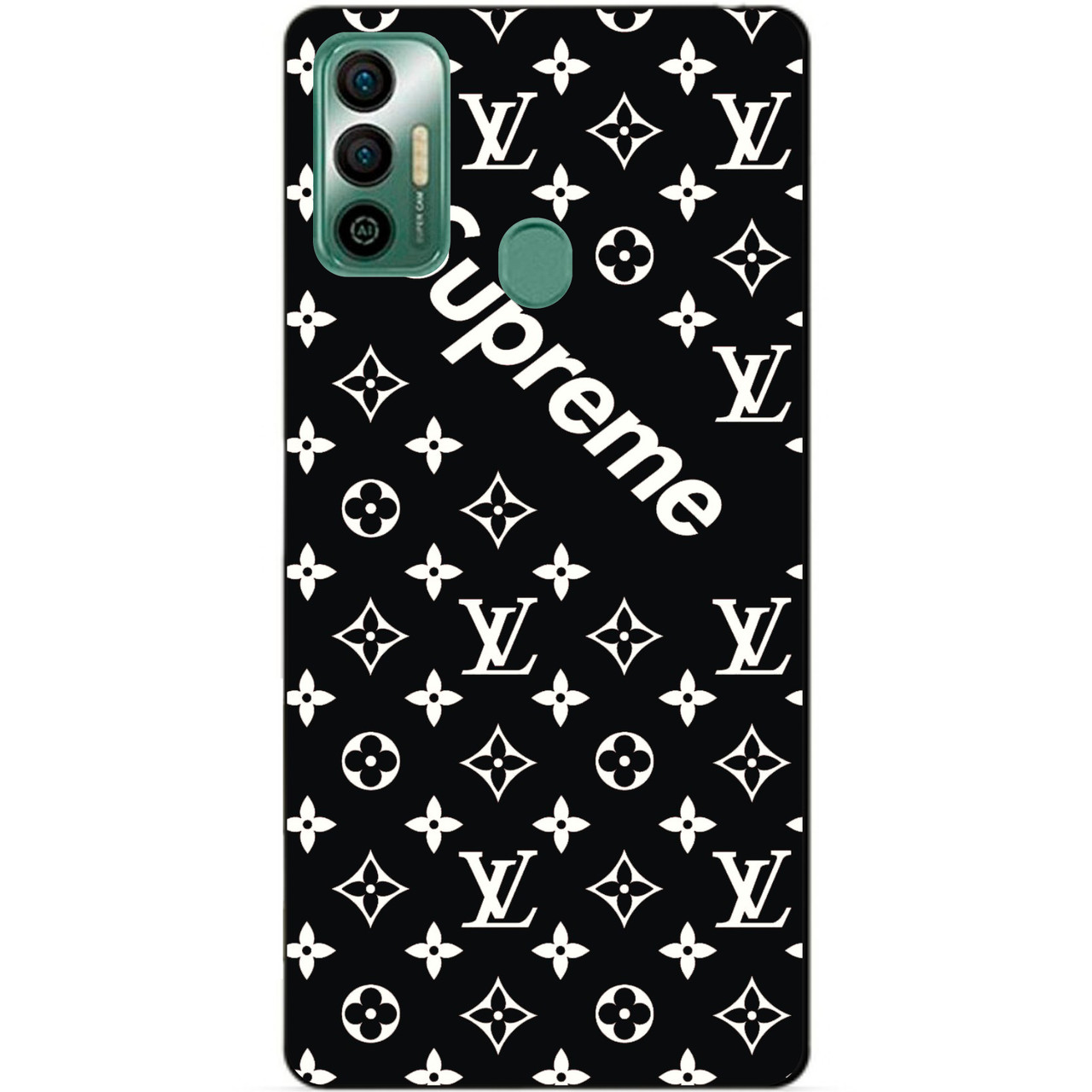Силіконовий бампер чохол для Tecno Spark 7 з малюнком Supreme