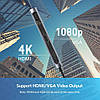 Багатопортовий адаптер концентратор UGREEN USB з USB 3.0 HDMI, VGA, RJ45 Gigabit, TF/SD, PD 9-в-1 Grey (CM179), фото 4